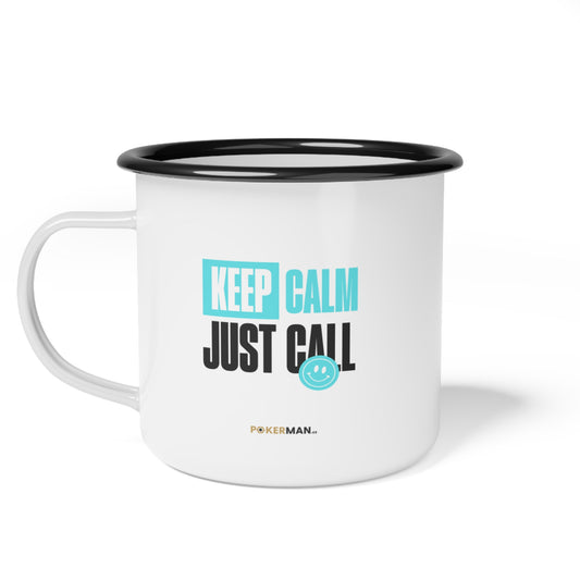 Poker hrnek "Keep Calm, just Call" modrý