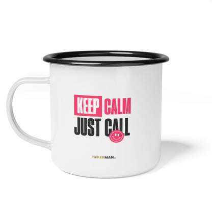 Poker hrnek "Keep Calm, just Call" růžový