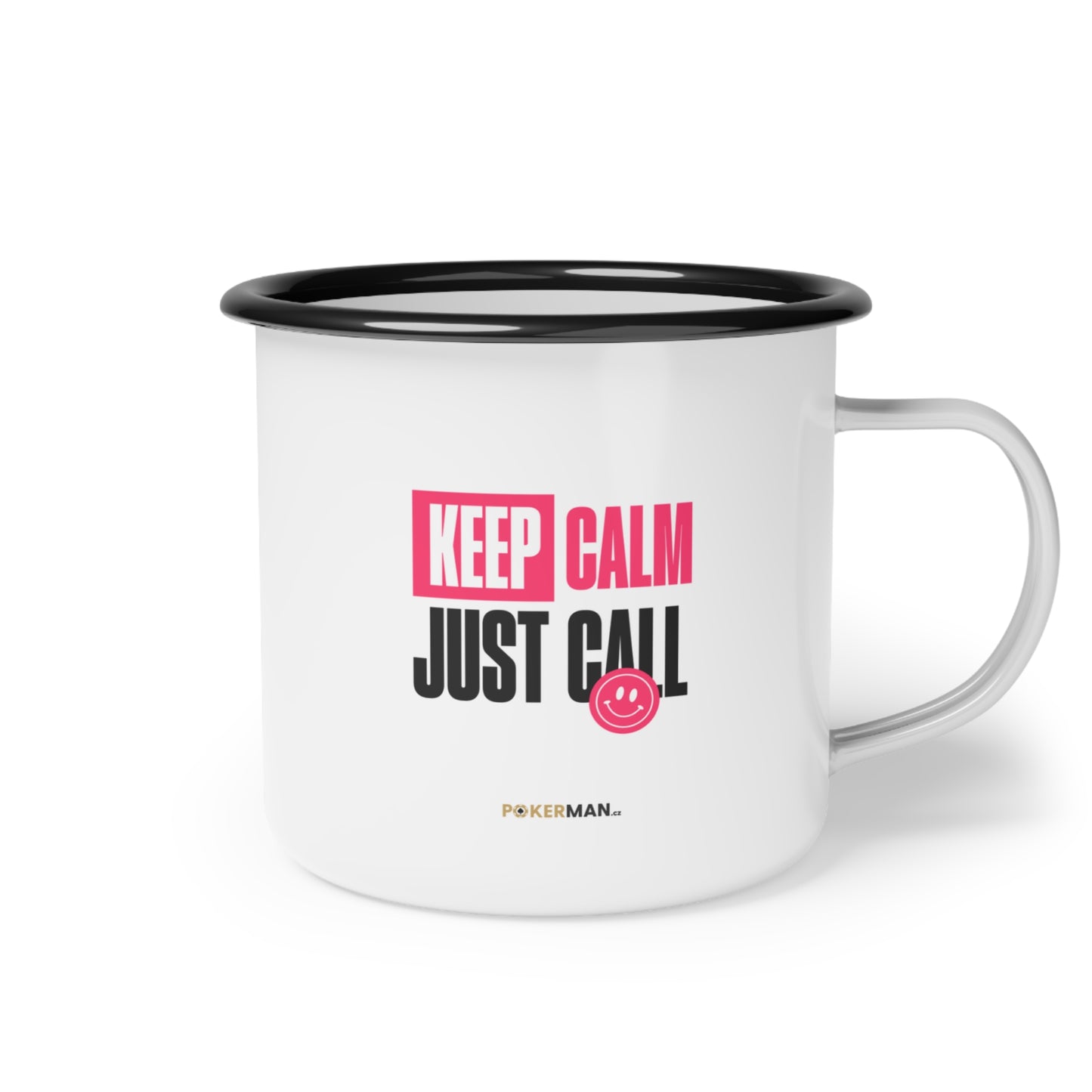 Poker hrnek "Keep Calm, just Call" růžový